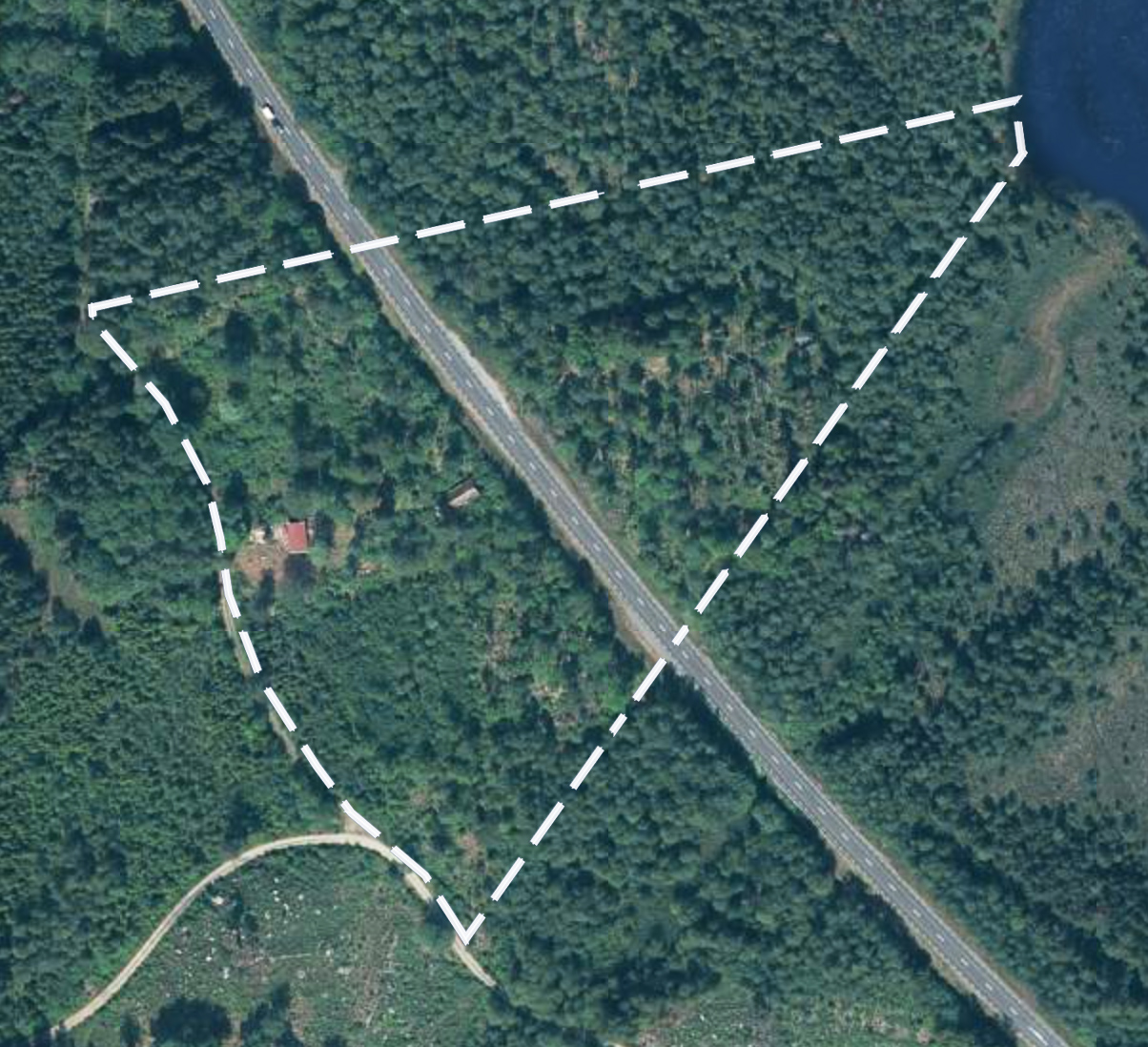 Satellite map of the Sharphill property in southern Sweden